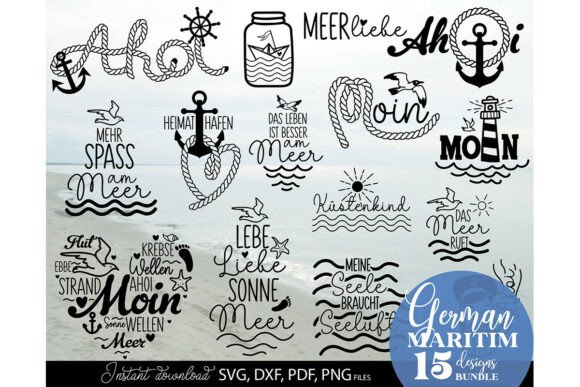 Download German Nautical SVG Bundle Moin Seagul - Svg Collection