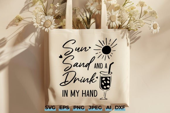 Download Sun Sand and a Drink SVG Design - Svg Collection