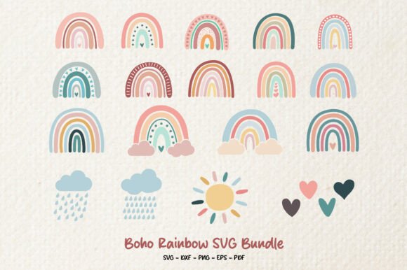 Download Boho Rainbow SVG Bundle | Pastel Nursery - Svg Collection