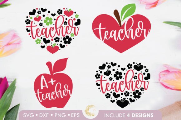 Download School Apple Heart Teacher Bundle Svg - Svg Collection