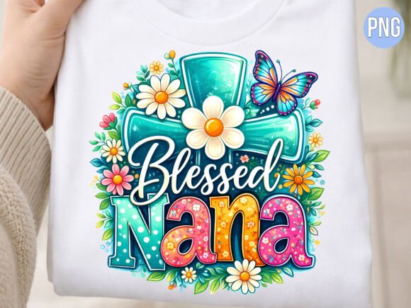 Download Blessed Nana Cross Butterfly Floral PNG - Floral Collection
