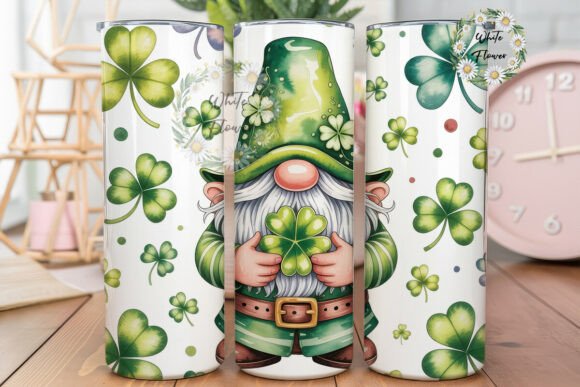 Download Gnome &amp; Lucky Clovers 20oz Tumbler Wrap - Lucky Collection