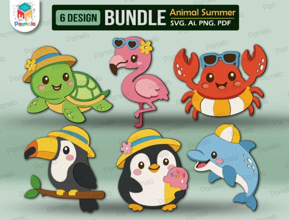 Download Summer Animal Paper Cut File SVG Bundle - Svg Collection