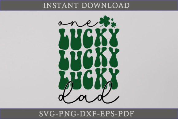 Download One Lucky Dad Retro Gift Shirt SVG File - Svg Collection