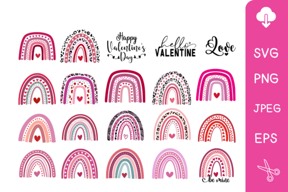 Download Valentines Rainbow Svg Bundle - Svg Collection