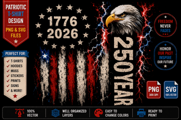 Download USA 250 Anniversary 1776–2026 🇺🇸 SVG - Svg Collection