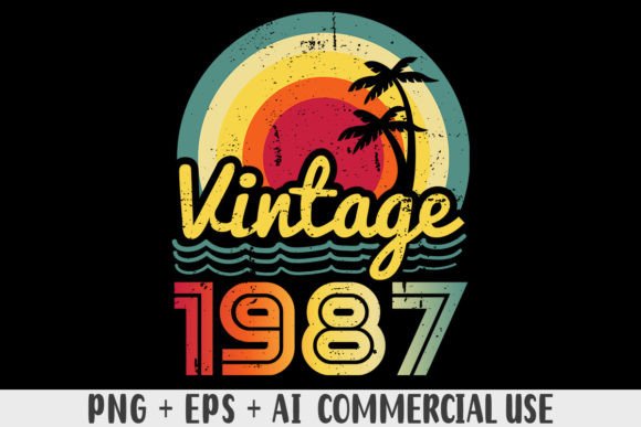 Download Vintage 1987 PNG Sublimation Design - 1987 Collection