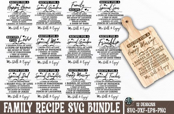 Download Family Recipe Cutting Board Svg Bundle - Premium Resources
