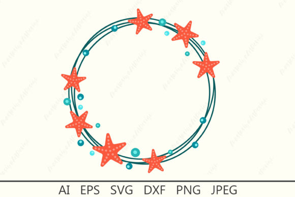 Download Starfish Monogram Frame Svg, Summer Dxf - Svg Collection
