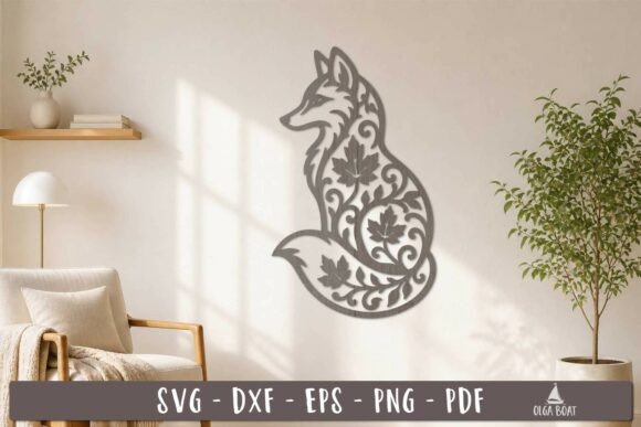 Download Autumn Fox Wall Decor SVG Laser Cut Desi - Svg Collection