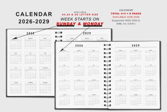 Download Calendar 2026-2027-2028-2029 - 2029 Collection