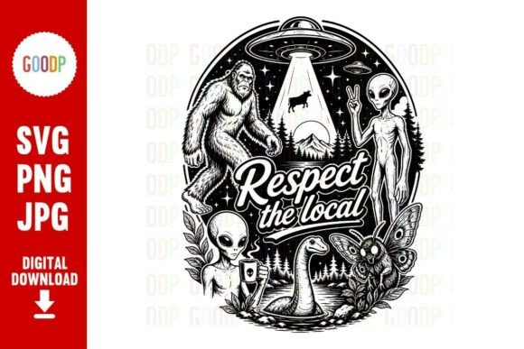 Download Respect the Local Cryptid Alien UFO SVG - Svg Collection