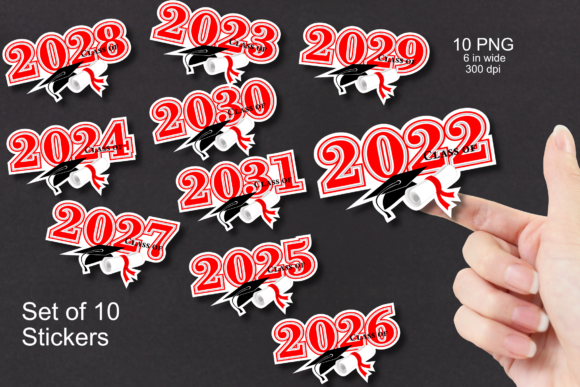 Download Red ”Class of 2022-2031” Sticker Set - Sticker Collection