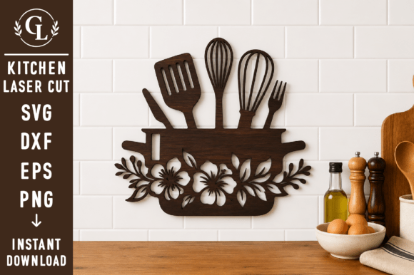 Download Kitchen Wall Decor SVG Laser Cut File - Svg Collection