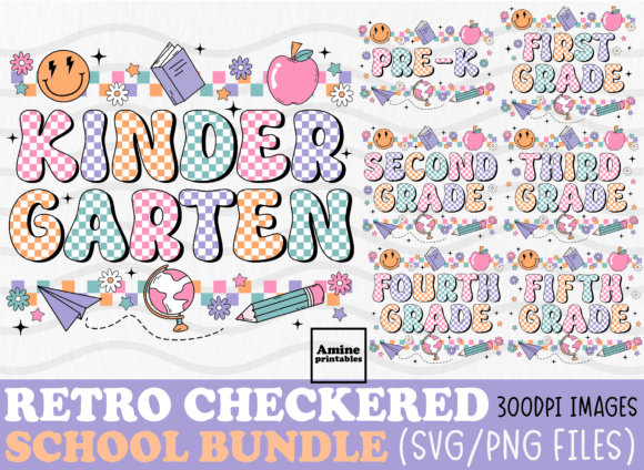Download Retro Checkered School Bundle SVG PNG - Svg Collection