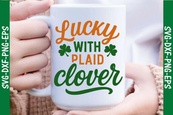 Download Lucky with Plaid Clover St.Patrick's SVG - Svg Collection