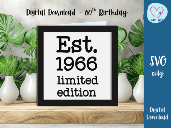 Download Est. 1966 60th Birthday Card SVG - Svg Collection