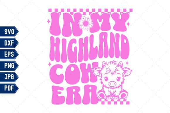 Download In My Highland Cow Era PNG SVG Wavy Text - Svg Collection