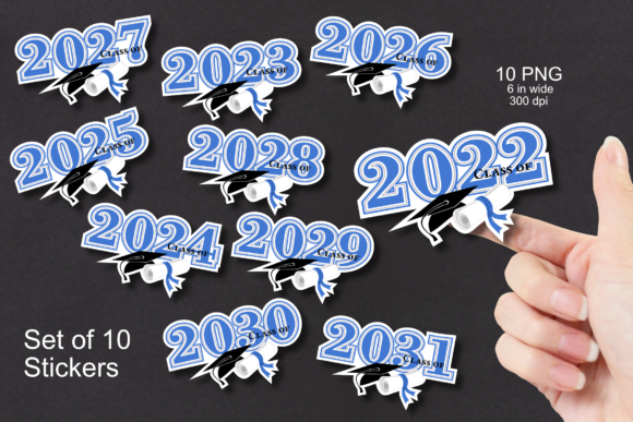 Download Blue Class of 2022-2031 Sticker Set - Sticker Collection