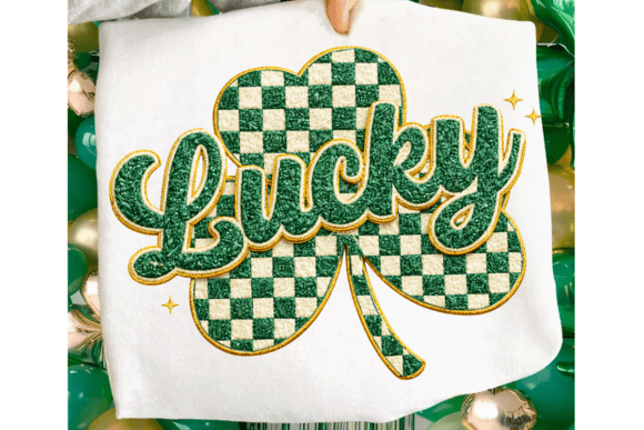 Download Faux Stitch Lucky Shamrock Varsity PNG - Lucky Collection