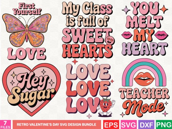 Download Retro Valentine’s Day SVG Design Bundle - Svg Collection