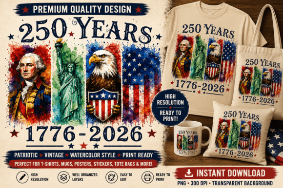 Download 250 Years of Freedom 1776–2026 PNG SVG - Svg Collection